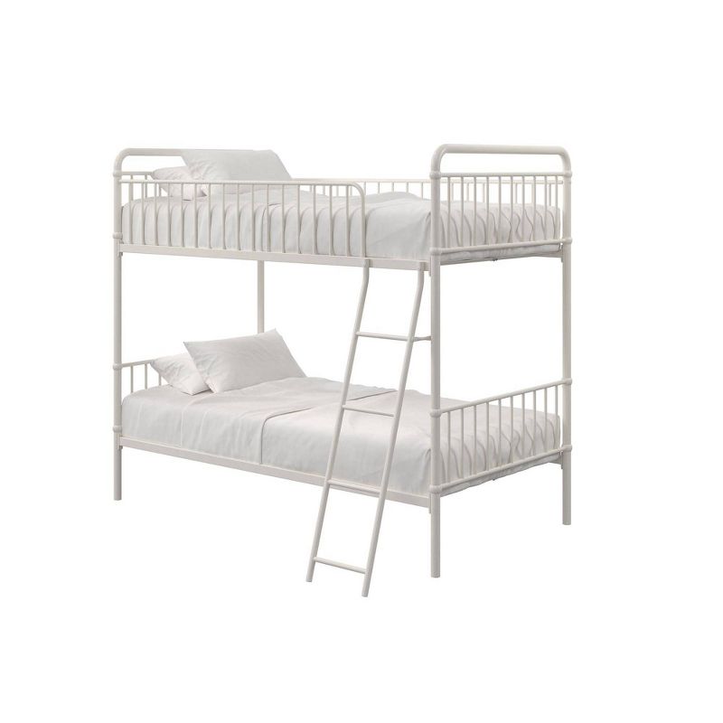 Twin Over Twin Kaila Metal Bunk Bed White - Room & Joy