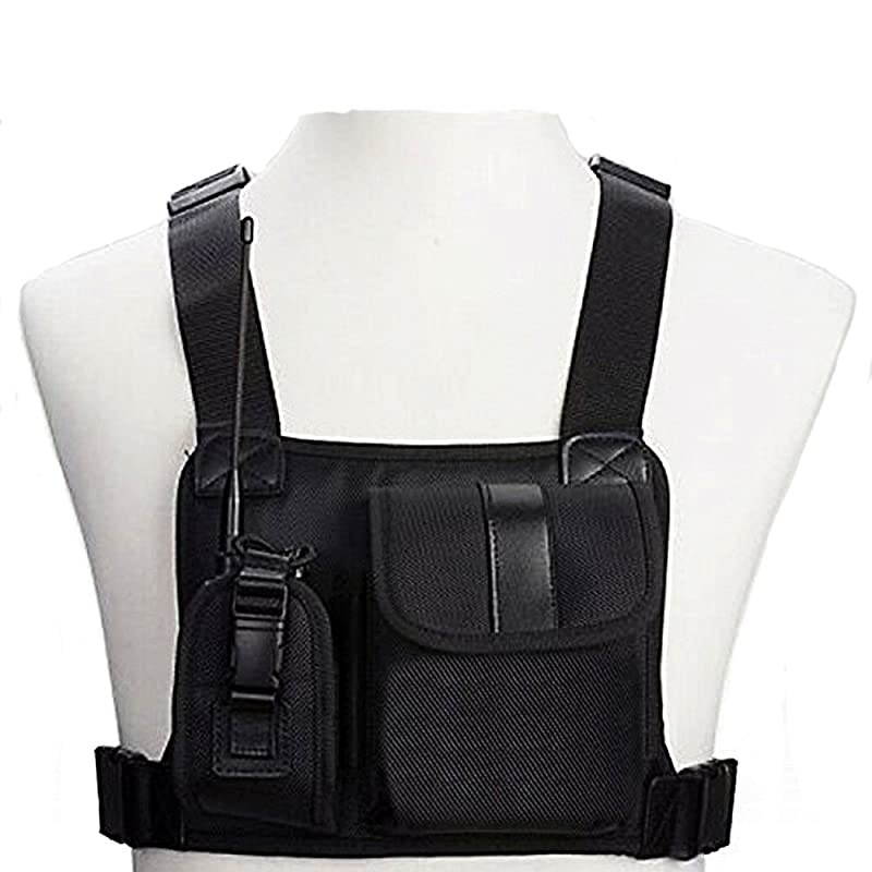 Radio Chest Harness Chest Front Pack Pouch Holster Vest Rig for Two Way Radio Walkie Talkie(Rescue Essentials)