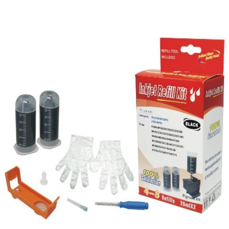 Cartridge refill kit for Canon PGI-5 Black ink cartridges