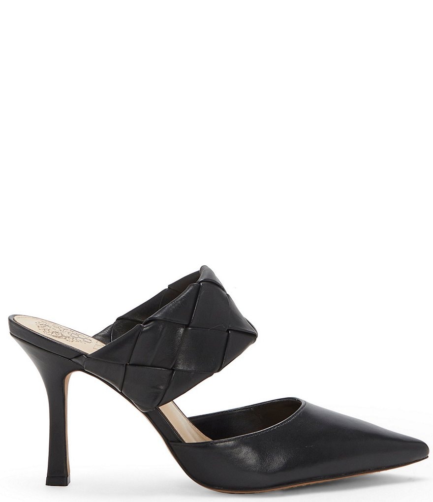 Vince Camuto Alandra Leather Woven Banded Mules