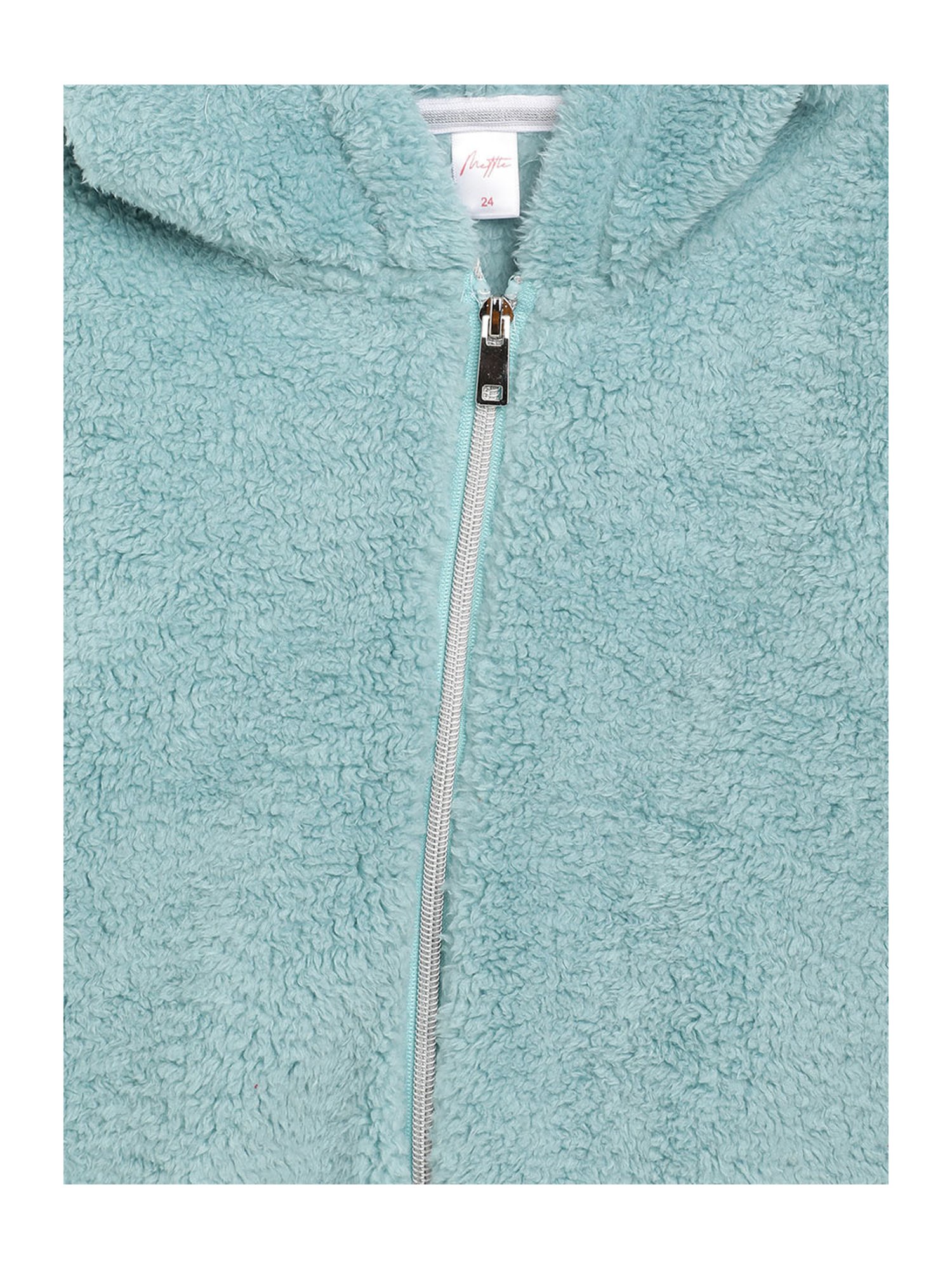 METTLE Kids Light Blue Solid Full Sleeves Hoodie