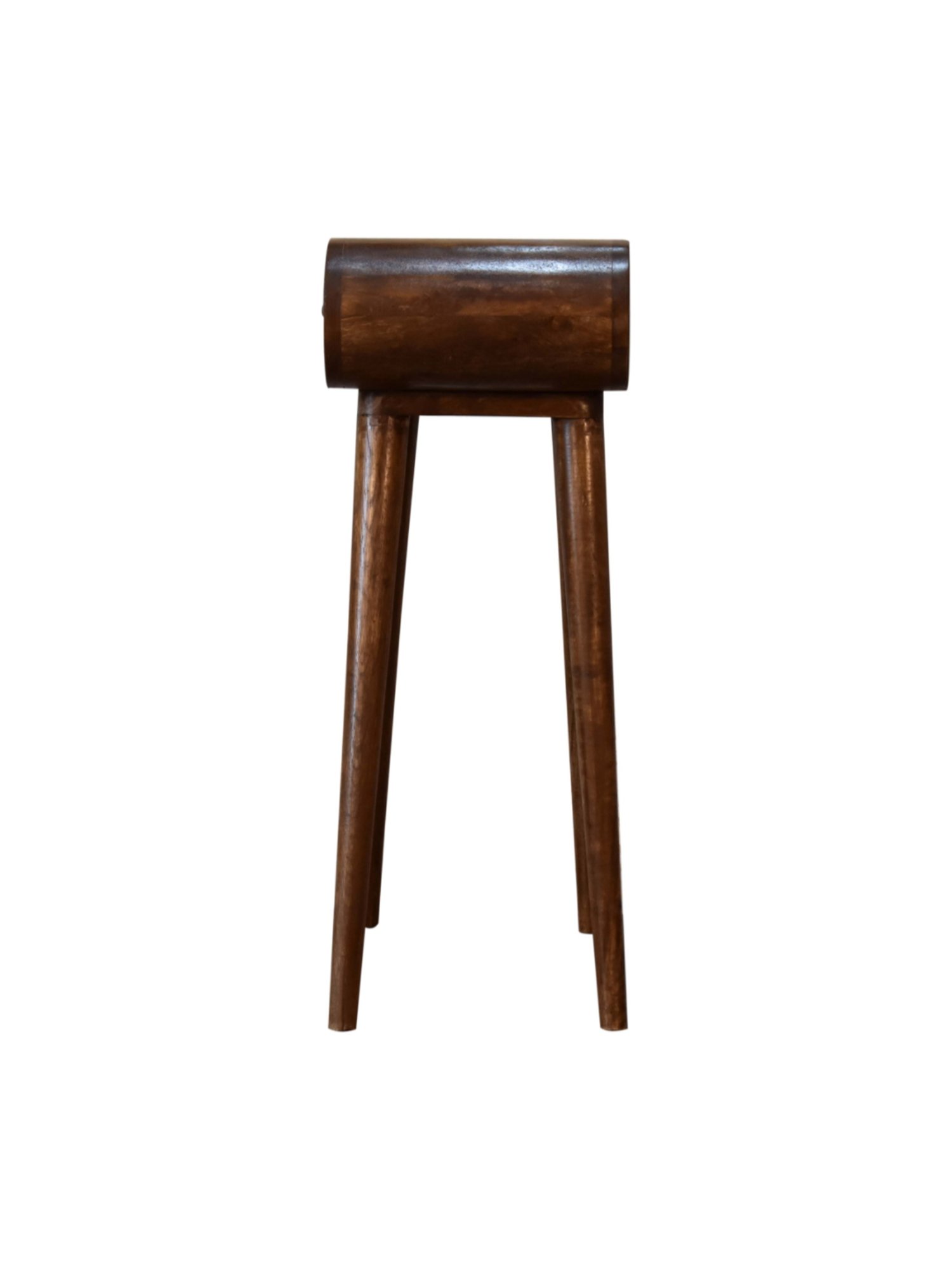 Artisan Furniture Mini Rounded Chestnut Brown Wood Console Table