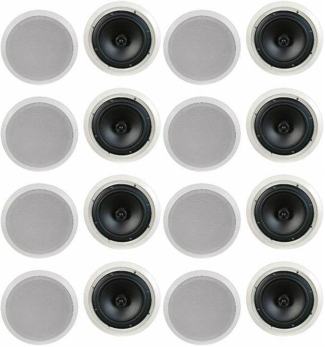 NEW (16) 8" Ceiling In wall Speakers Contractor Business Lot.Stereo.10.71" frame