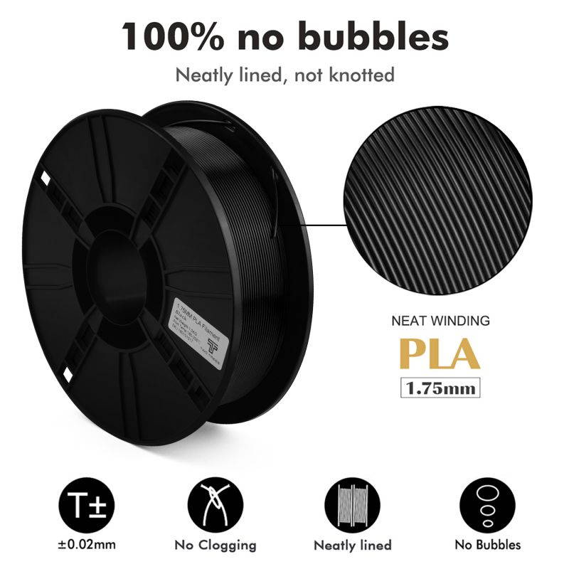Filament 1.75 PLA 3D Filament PLA Plus for 3D Printer & 3D Pens, PLA Filament Weight 2.2 LBS (1 KG), Printing Accuracy +/- 0.02