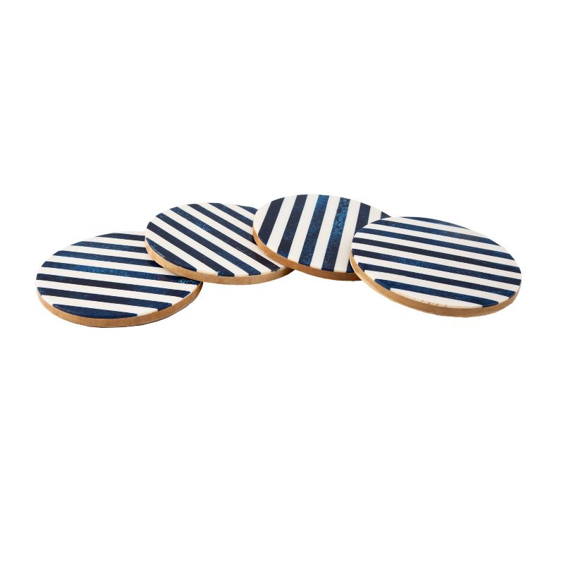 4pk Polyresin Striped Coaster Set - Thirstystone