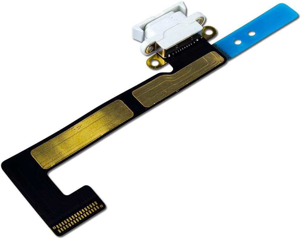 Group Vertical Replacement Charging Port Flex Cable Compatible with Apple iPad Mini 2, Mini 3 (White) (A1489, A1490, A1599, A1600)