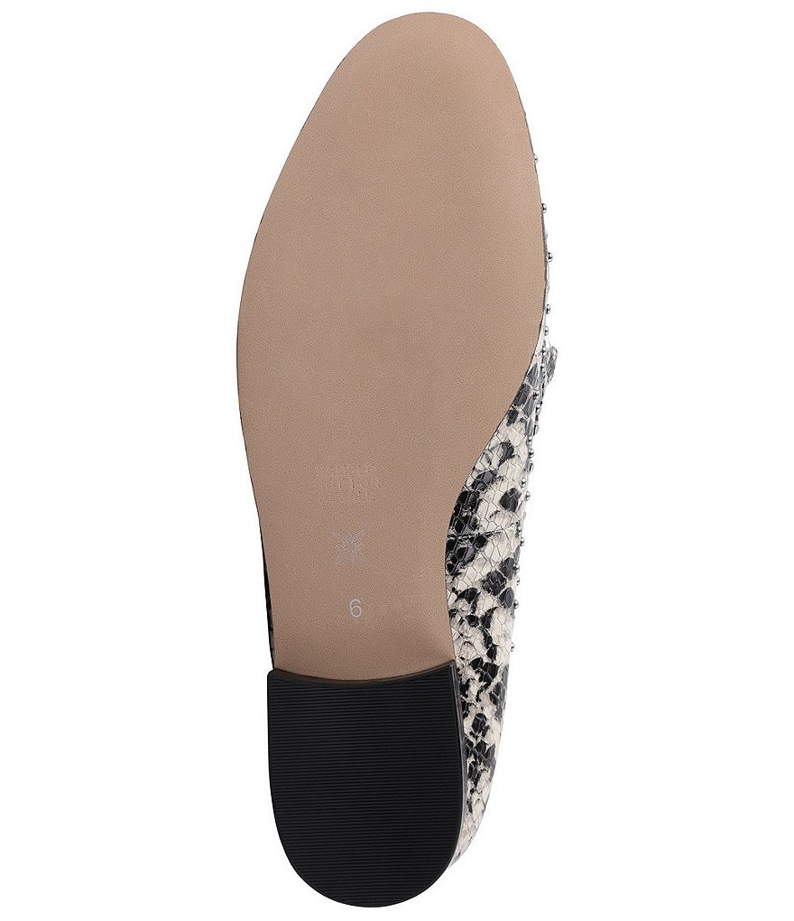 BCBGeneration Zelina Studded Snake Print Leather Loafers