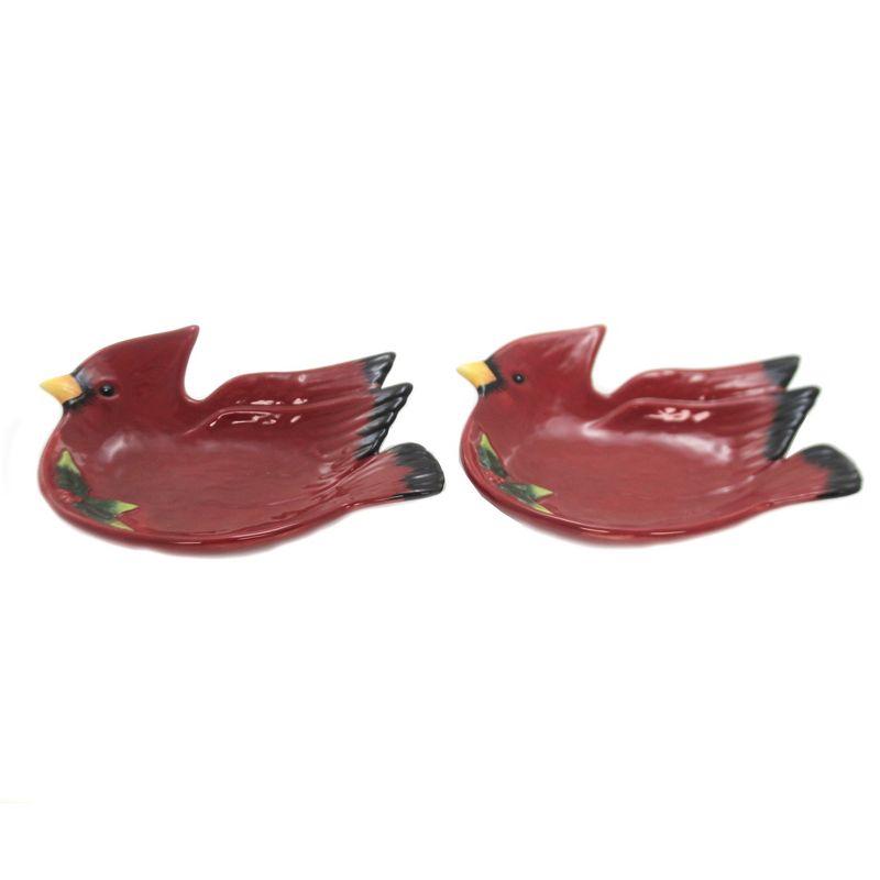 Tabletop 5.0" Cardinal Candy Dish Red Bird Christmas St/2 Cosmos Gifts Corp.  -  Serving Bowls