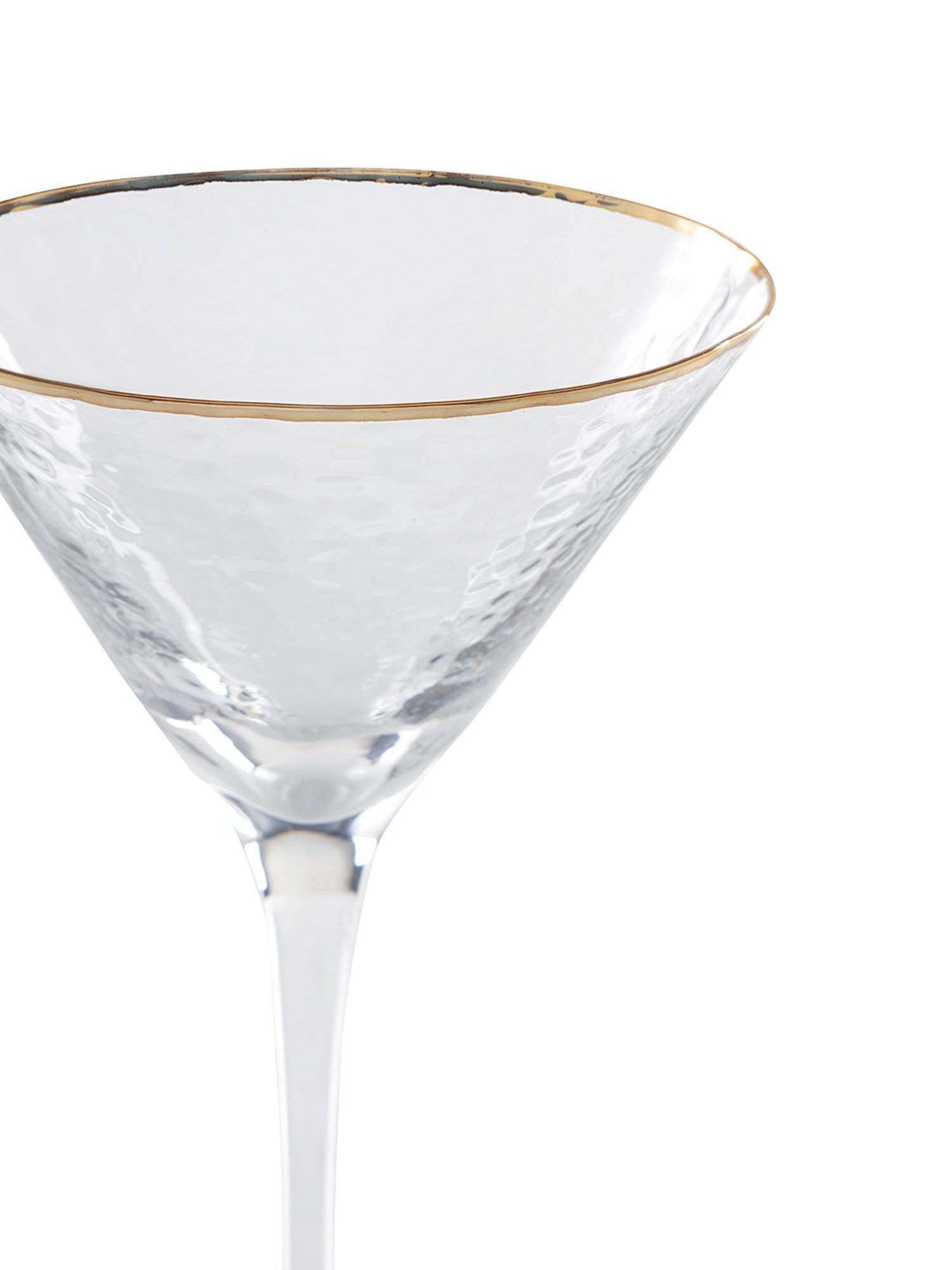 Pure Home and Living Transparent Glass Textured Martini Glasses