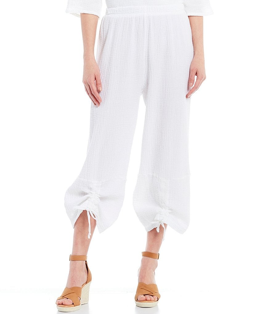 Bryn Walker Ruched Cropped Gauze Pants