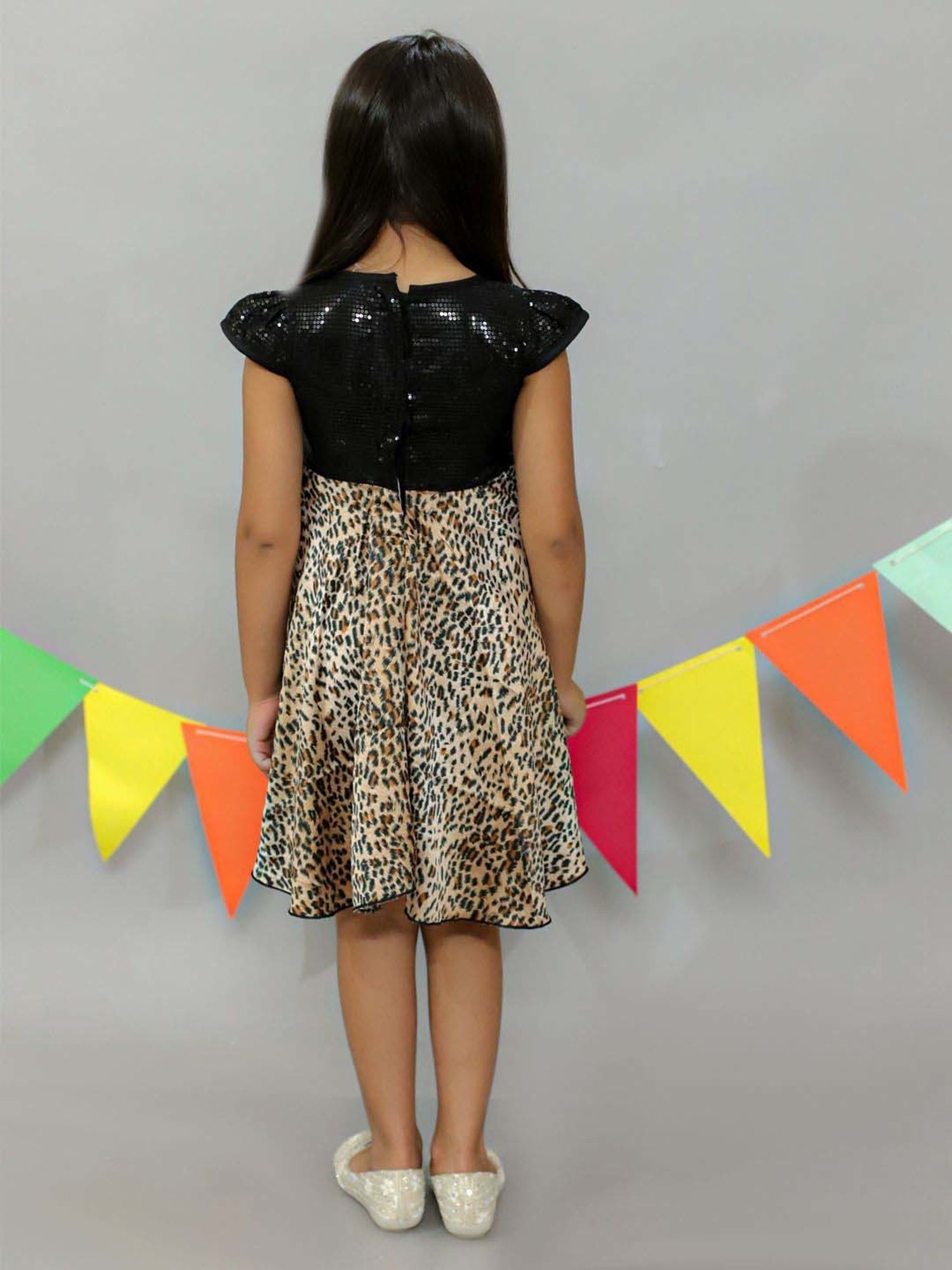 KidsDew Black Applique Dress