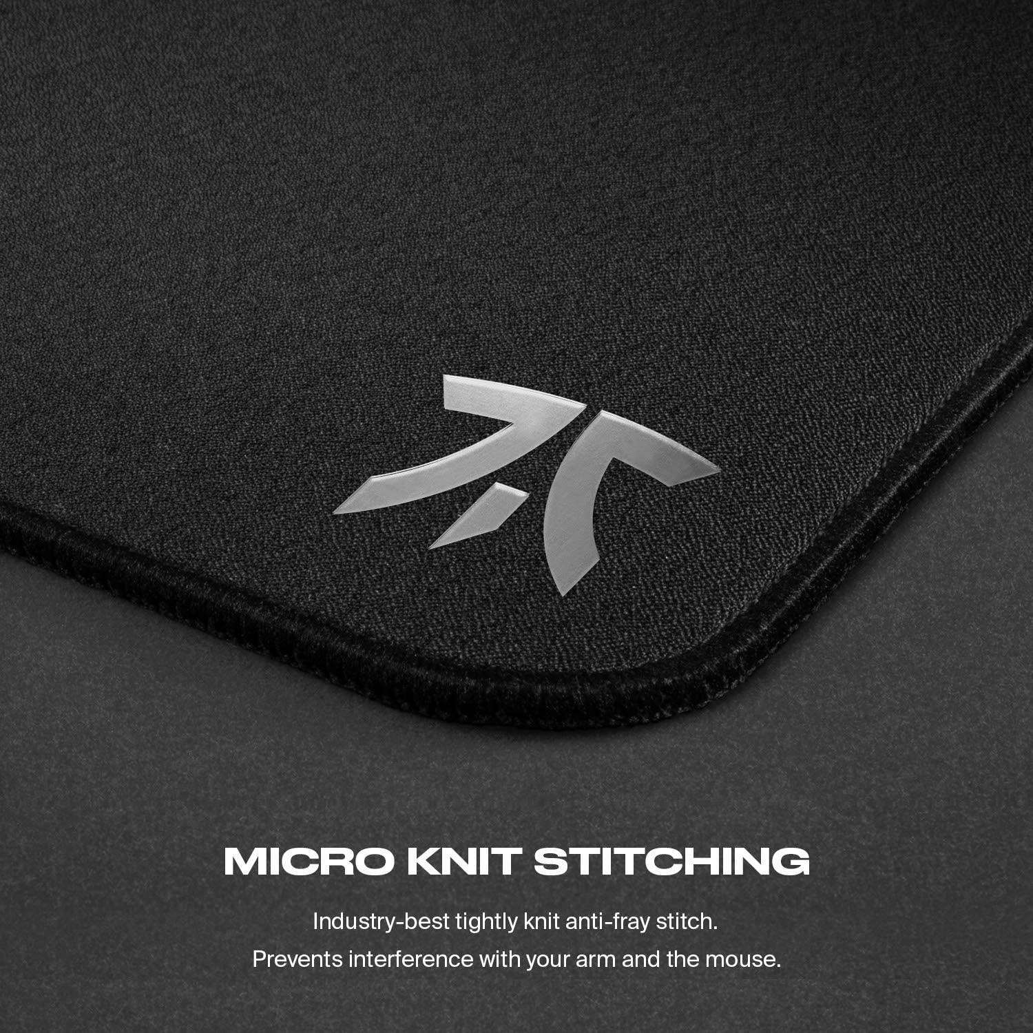 Fnatic Dash M Pro Gaming Mouse Mat for Esports with Stitched Edges and Anti-Slip Rubber Base, Fast Surface (Size M, Black, Hybrid Fabric) - 14.17"x11"x0.12"