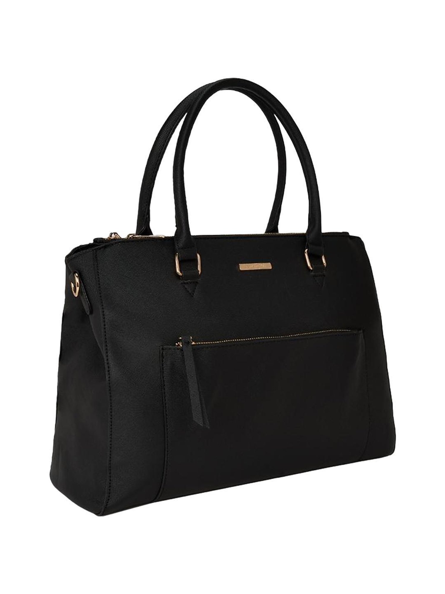 Tohl Avon Black Solid Medium Handbag