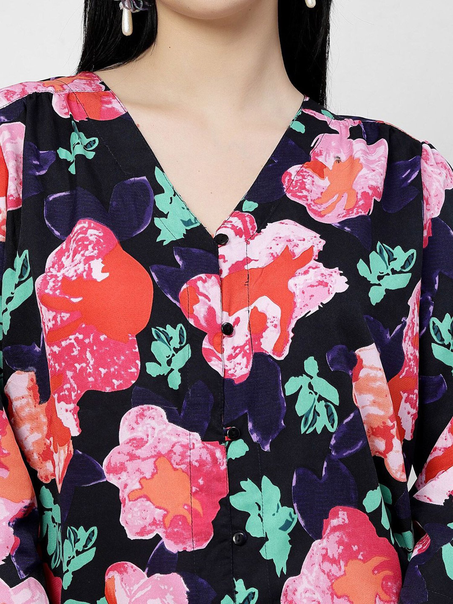 Melon by PlusS Black Printed Top