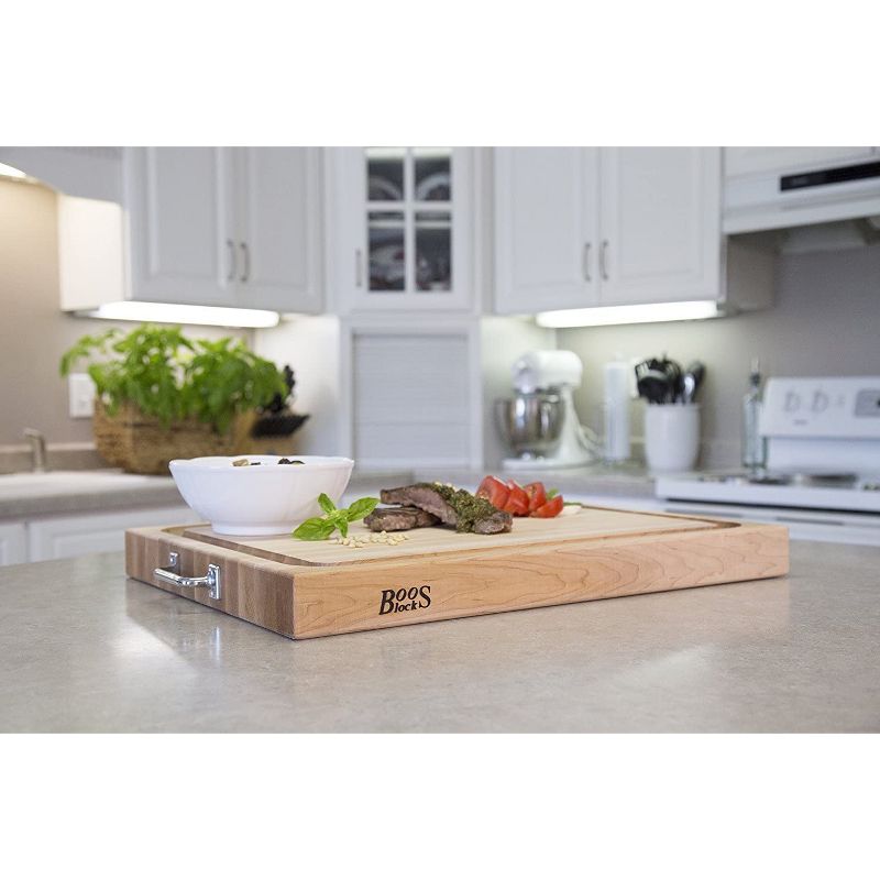 John Boos Block RAFR2418 24 x 18" Edge Grain Maple Wood Reversible Cutting Board with Mystery Oil Butcher Block Board Maintenance Oil, 16 Oz (3 Pack)