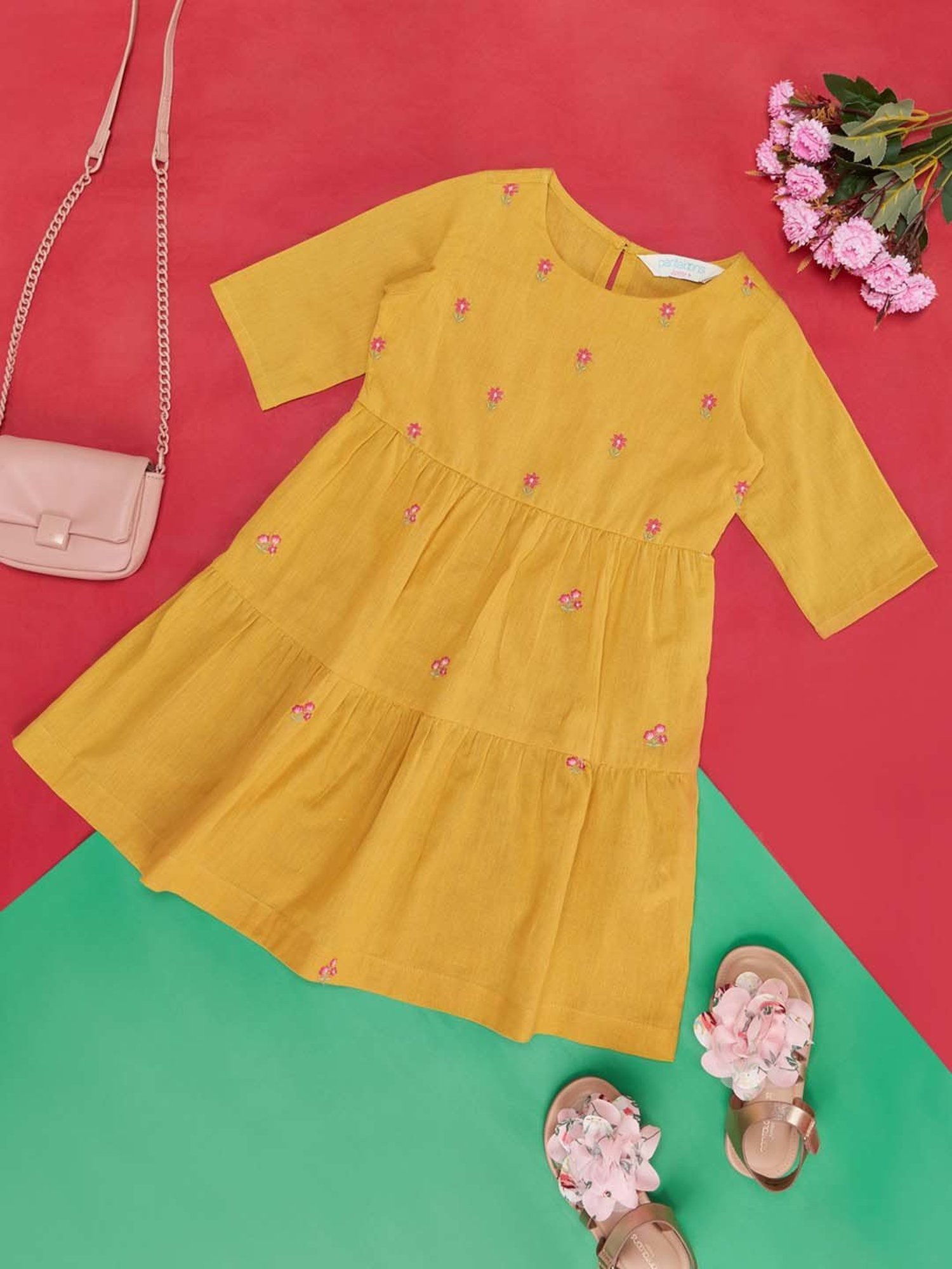 Budding Bees Kids Multicolor Floral Print Dress