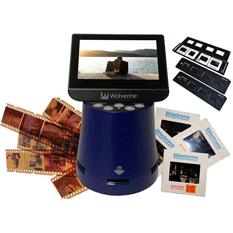 Titan 8in1 20MP High Resolution Film to Digital Converter with 43 Screen and HDMI Output Worldwide Voltage 110V240V AC Adapter Plus 3  Slide Trays Black Bundle