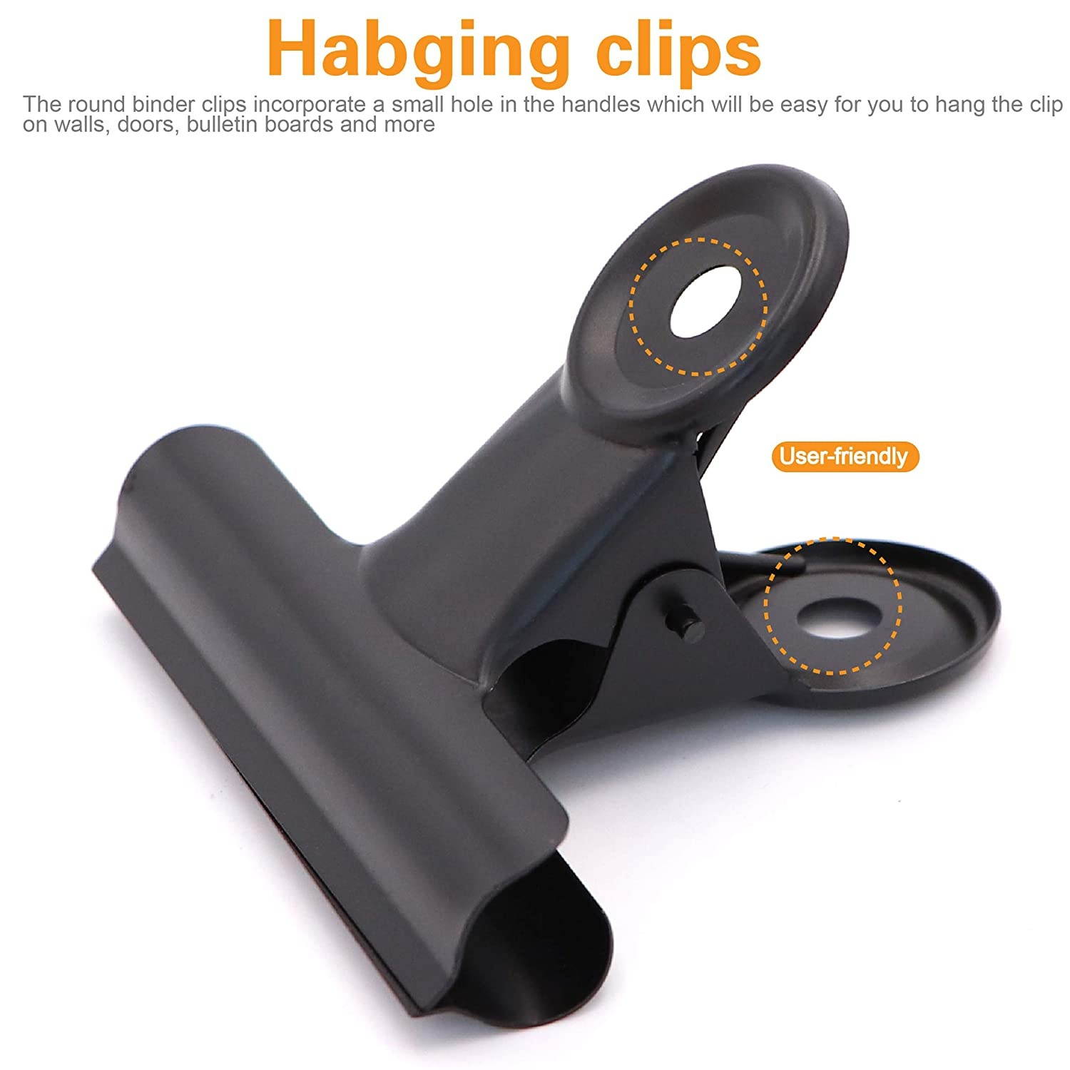 25pcs Black Bulldog Binder Paper Clips/Metal Hinge Clip File Clamps for Crafts, Food Bags, Drawings, Photos at Home Kitchen & Office Useage 4 Sizes 7/8" 2" 2-1/2" 3"