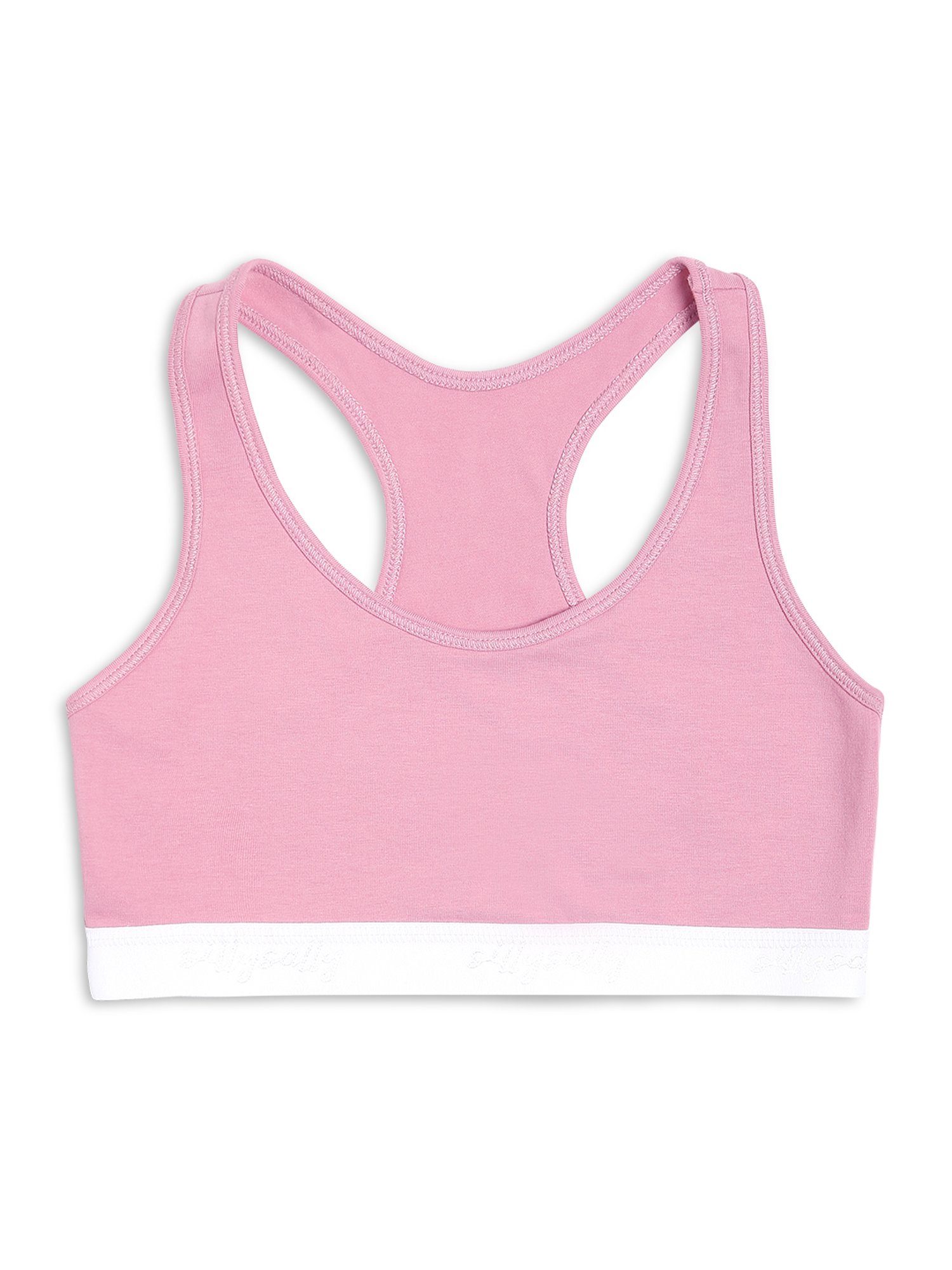 Sillysally Kids Multicolor Solid Sports Bra (Pack Of 2)