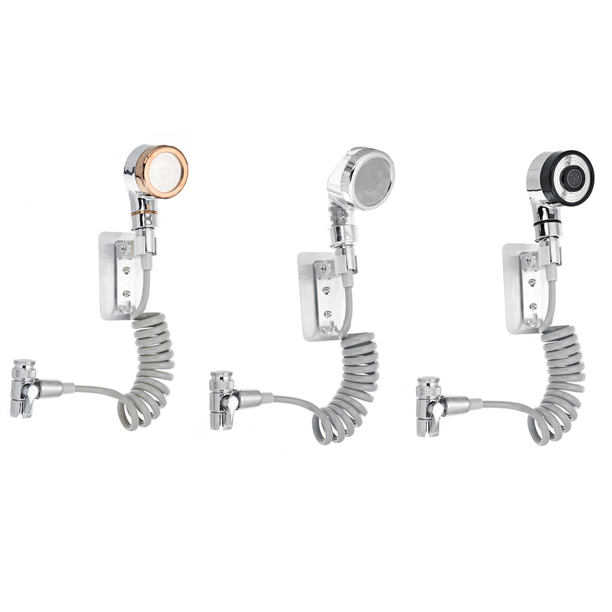 Bathroom Wash Face Basin Water Tap External Shower Head HandHeld Bidet Sprayer Wash Jet Diverter Kit Set Set 2