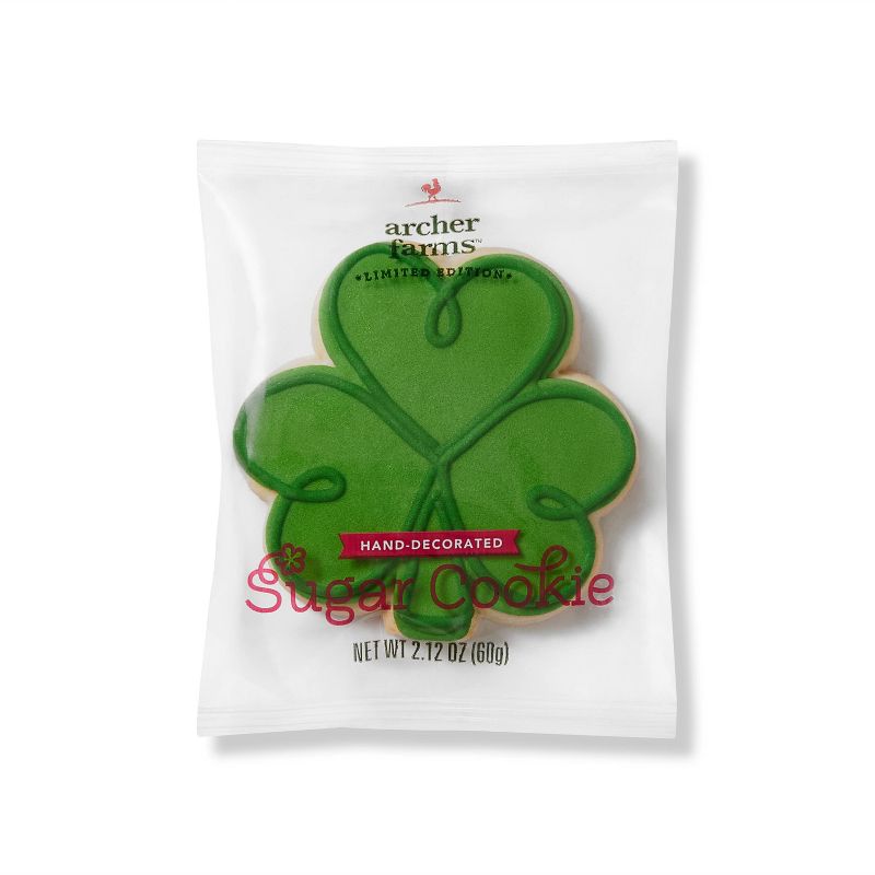 St. Patrick's Day Clover Sugar Cookie - 2.12oz - Archer Farms™