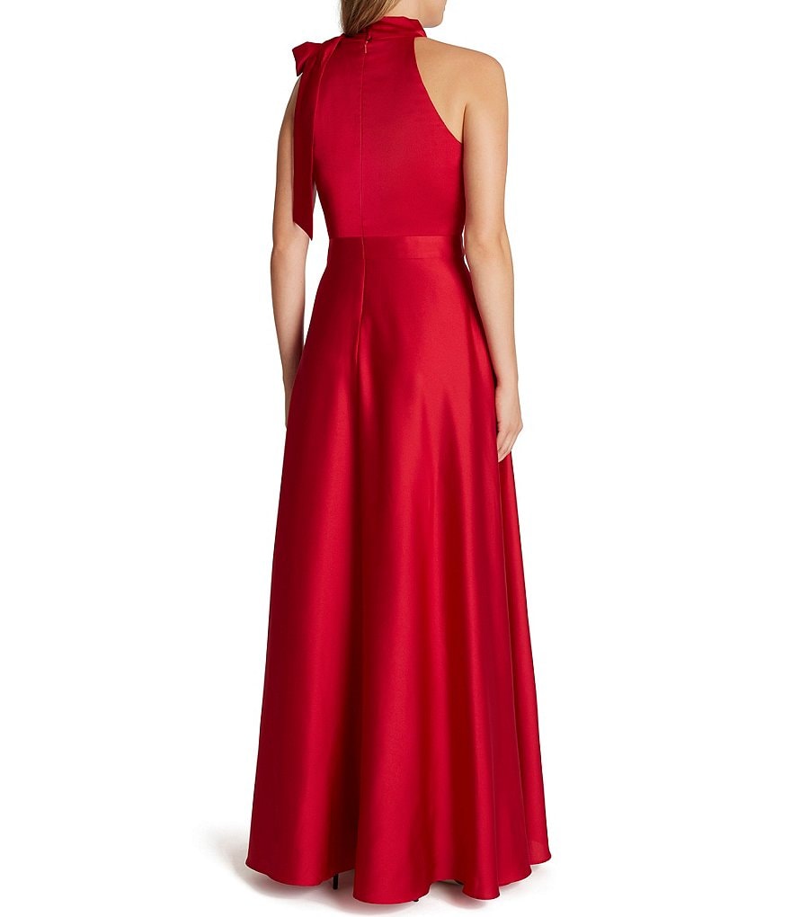 Tahari ASL Bow Neck Sleeveless Sateen Ball Gown