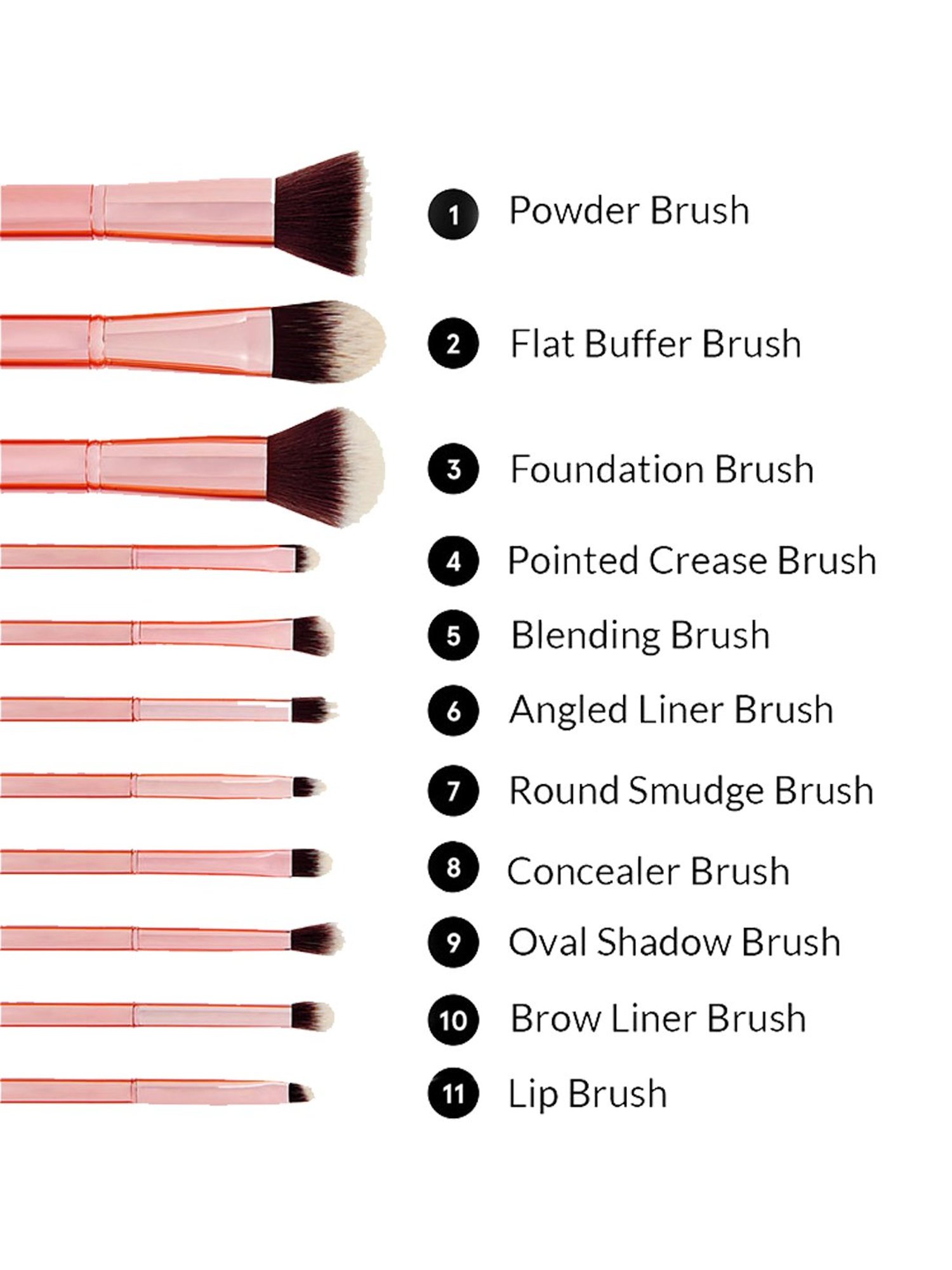 BH Cosmetics Metal Rose Brush Set with Cosmetic Bag