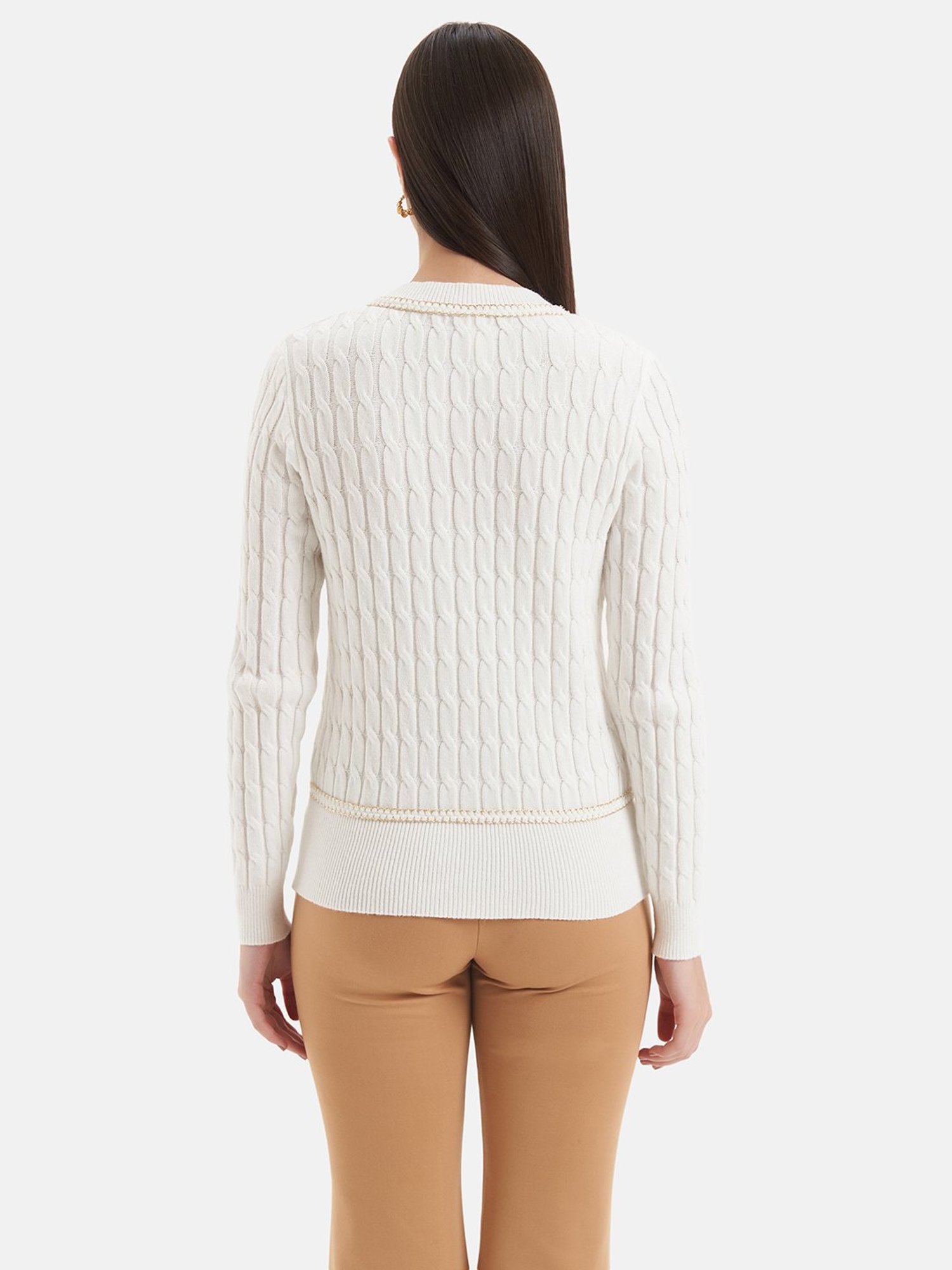 Kazo White Wool Cardigan