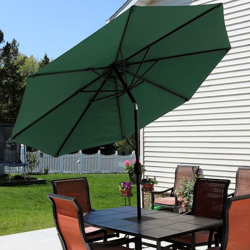 9' x 5' Rectangular Double Top Patio Outdoor Market Umbrella Emerald Green - Crestlive Products