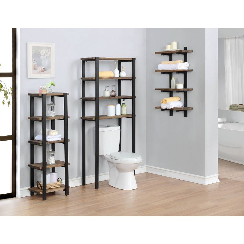 Pomona 4-Shelf Bath Storage Brown - Alaterre Furniture