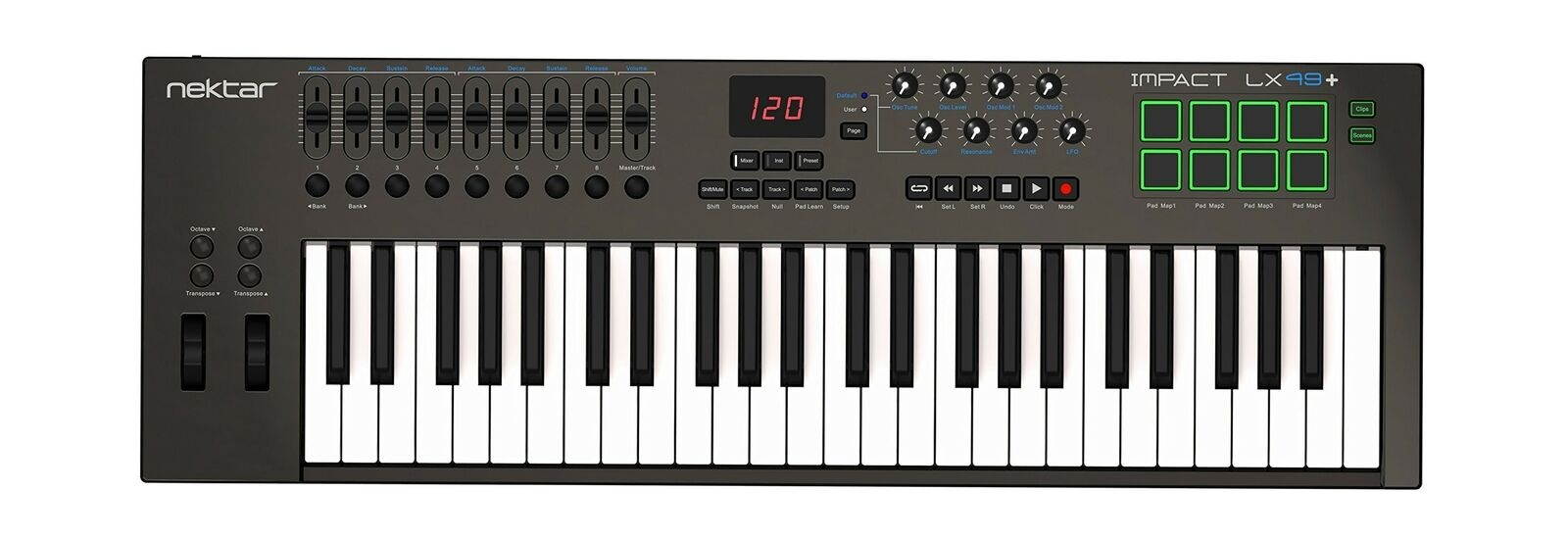 Nektar Impact LX49+ Keyboard Controller, Multicolored & Sustain Pedal, 3.15 x...