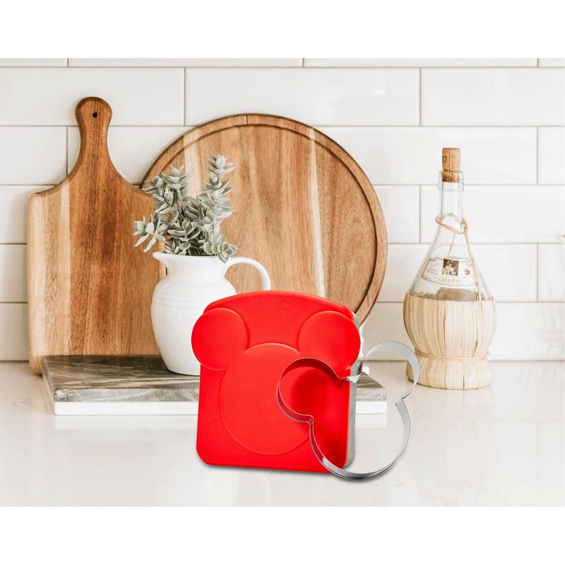 Seven20 Disney Mickey Mouse Sandwich Crust & Cookie Cutter W/ Storage Container