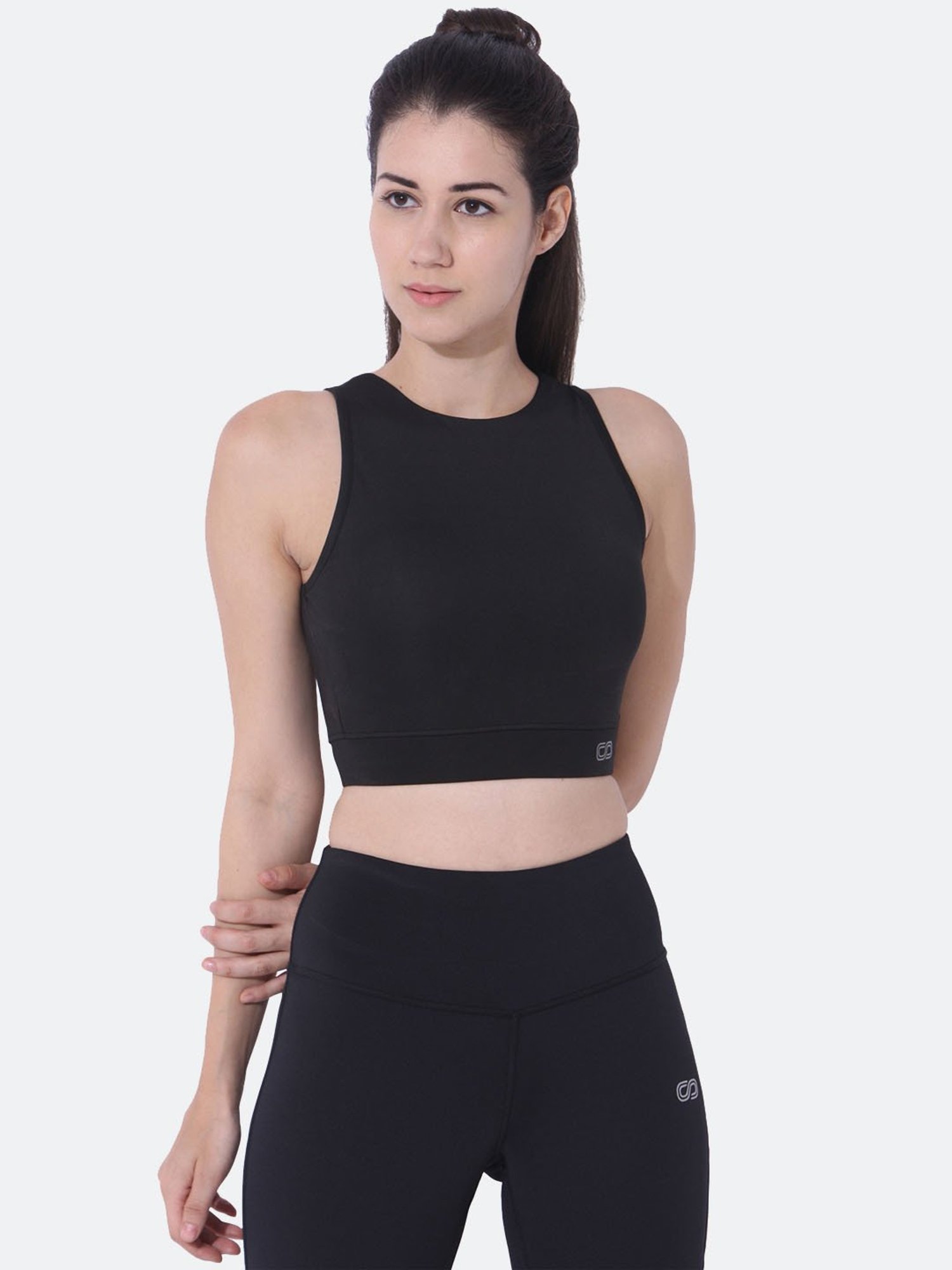 SILVERTRAQ Black Relaxed Fit Crop Top