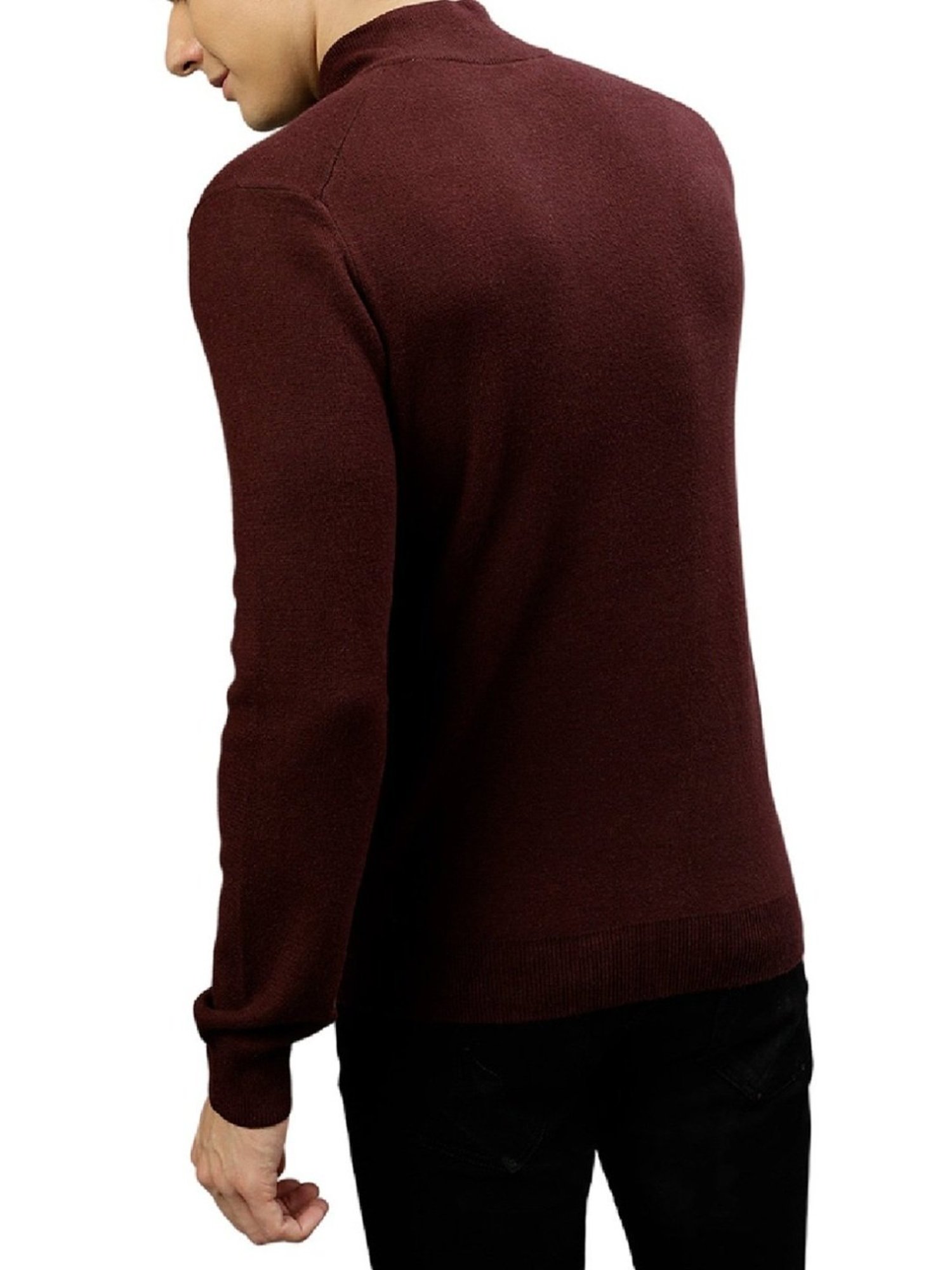 Lindbergh Maroon Regular Fit Sweaters