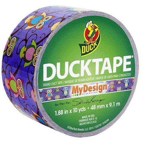 Duck Brand 282116 Printed Duct Tape, Retro Owls, 1.88 Inches x 10 Yards, Single Roll