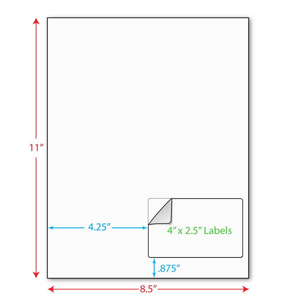 4" x 2-1/2" (4" x 2.5") Integrated Laser Label Form Sheet, 1 Label Right Edge (Carton of 1000)
