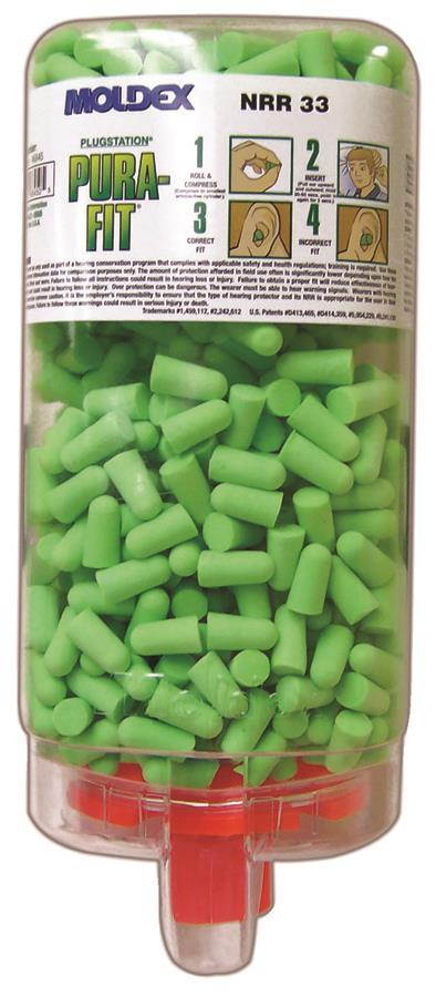 Moldex Pura-Fit PlugStation Earplug Dispenser Cordless 33NRR Bright Green 500