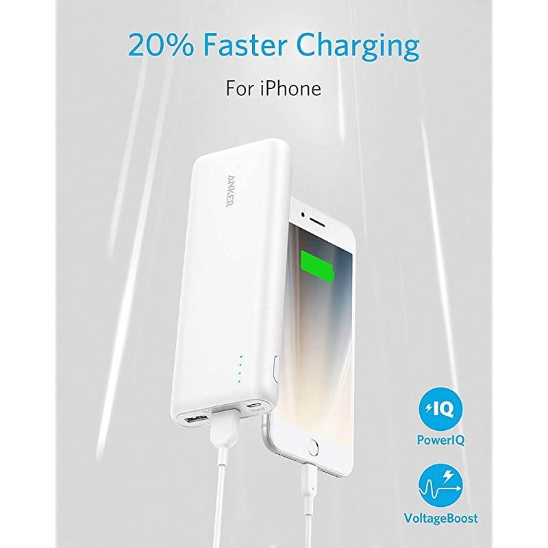 Portable Charger PowerCore 20100mAh Ultra High Capacity Power Bank with 48A Output External Battery Pack for iPhone iPad Samsung Galaxy More White
