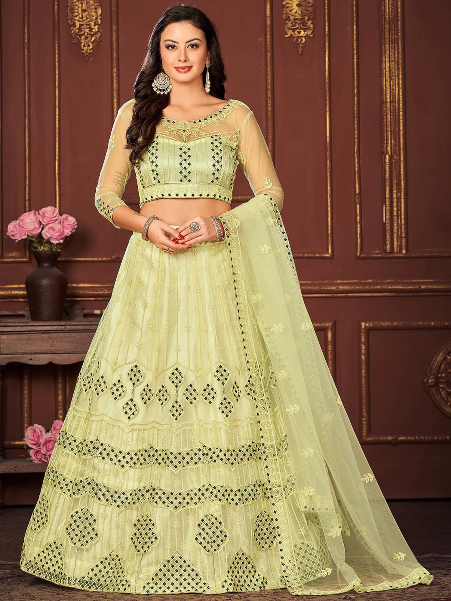 studiorasa Purple Hand Block Print Lehenga Set