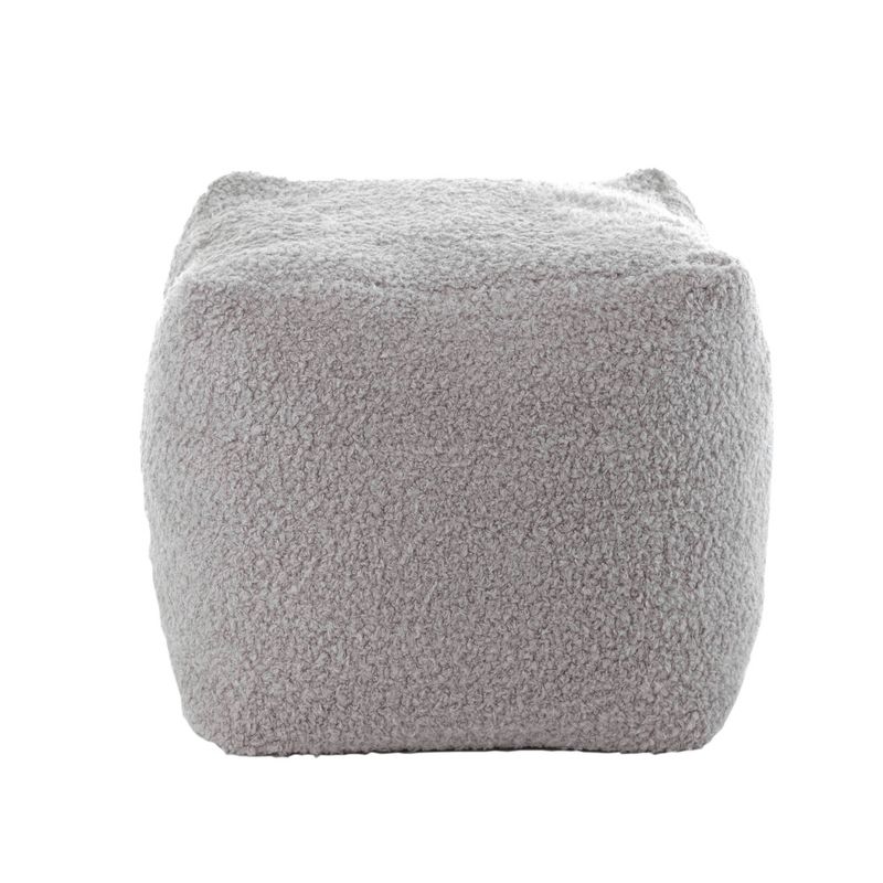 Square Ottoman Faux Shearling Gray - Gold Medal Bean Bags