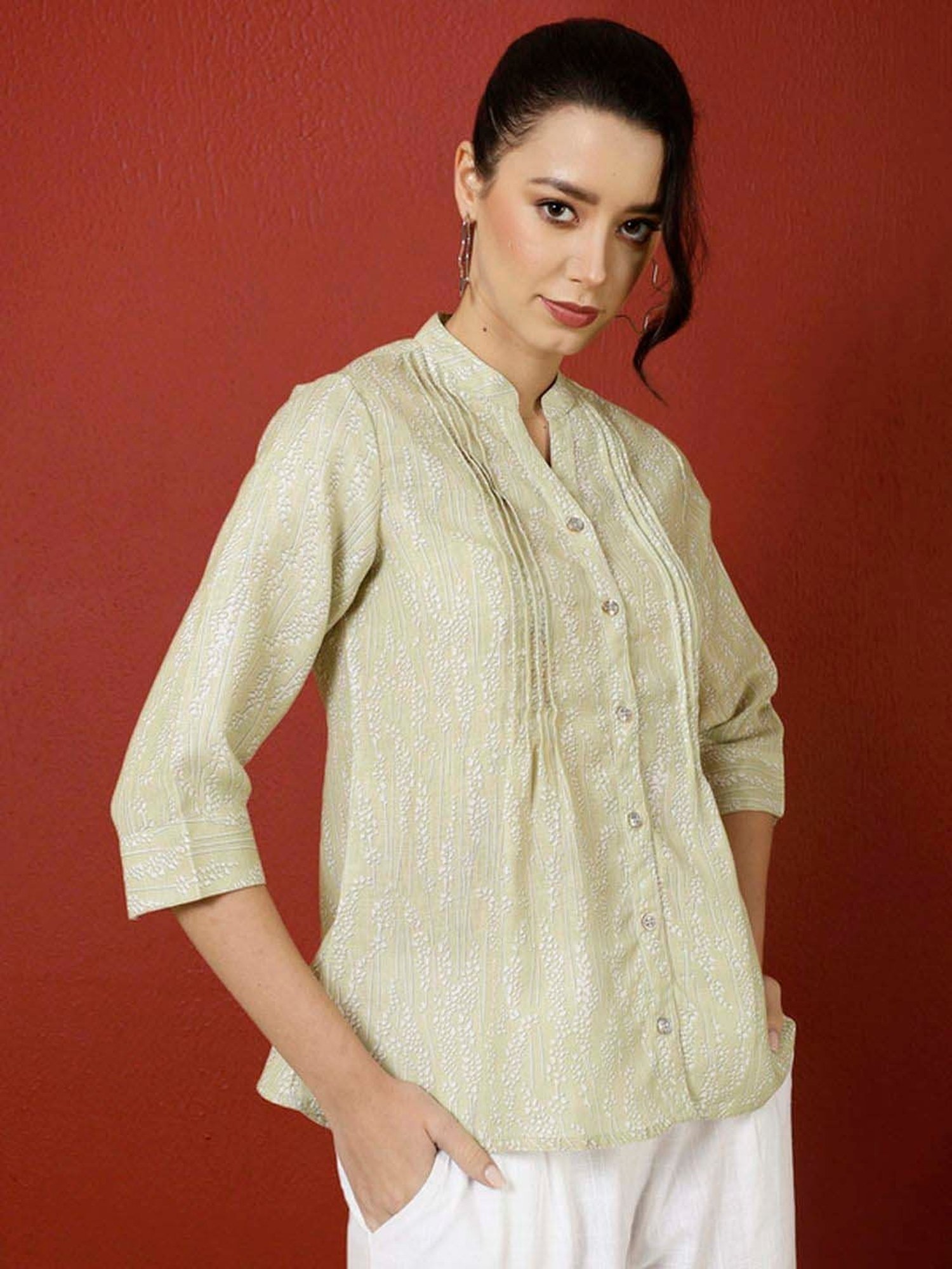 Jaipur Kurti Yellow Floral Print Tunic