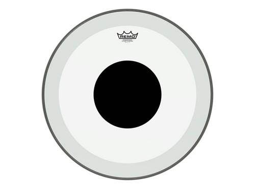 Remo Powerstroke P3 Clear Black Dot Bass Drumhead - Top Black Dot - 20"