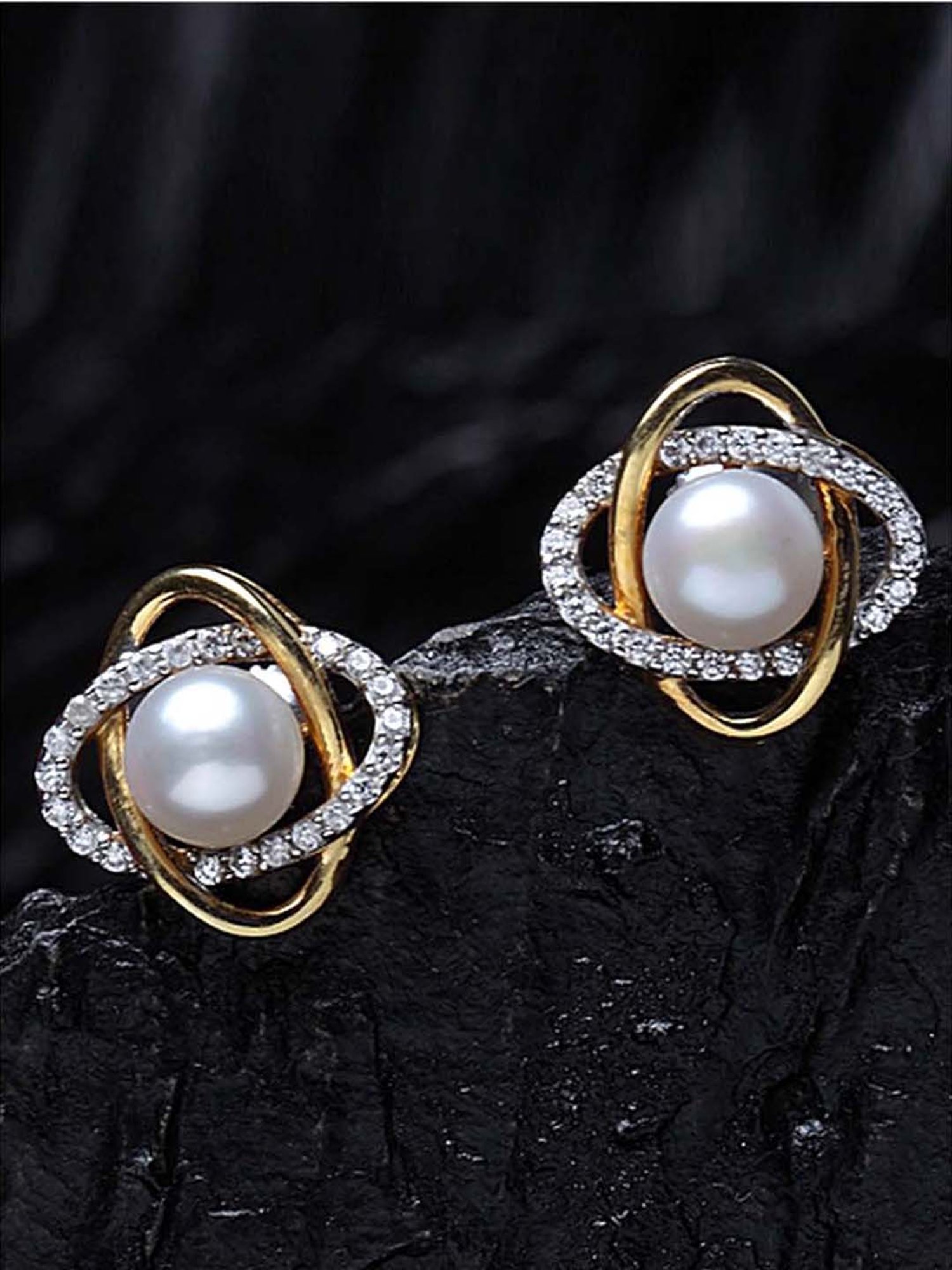 Clara 92.5 Sterling Silver Gold-Plated Swiss Zirconia Knot Earrings