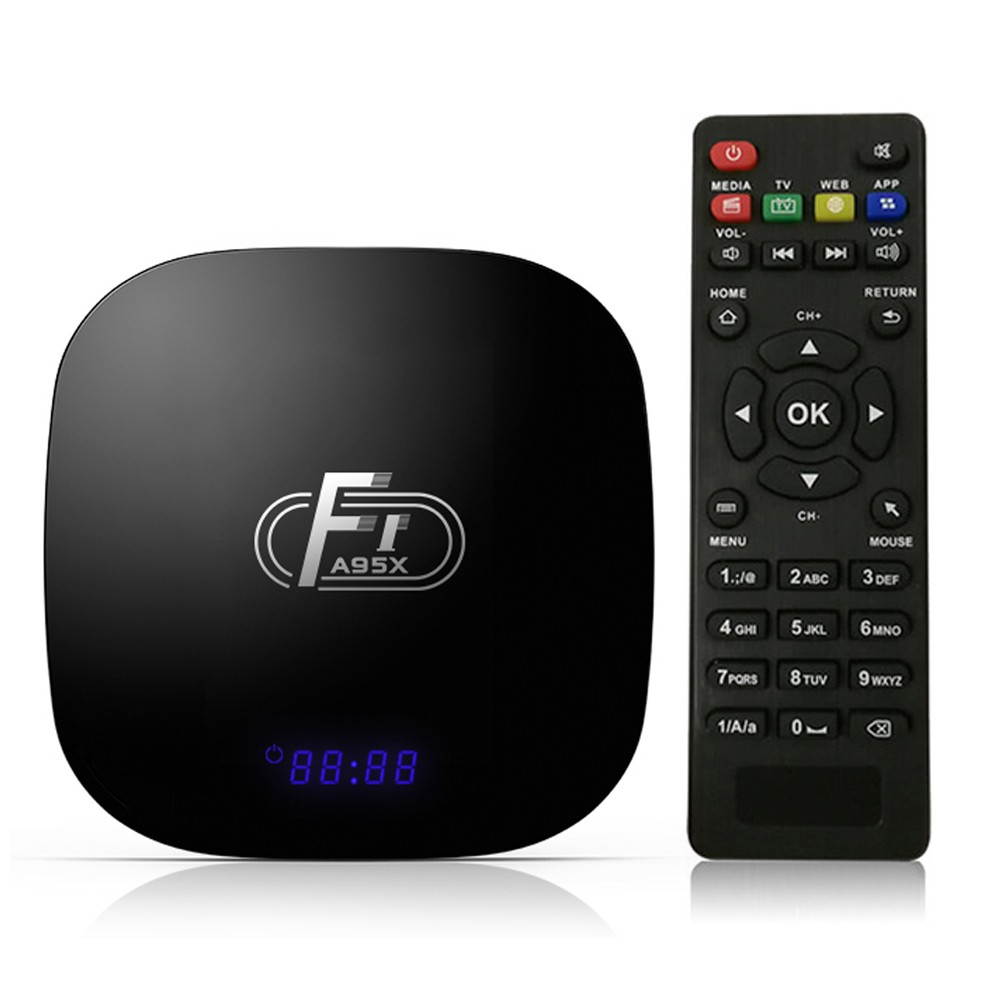 A95X F1 Android 8.1 TV Box Amlogic S905W Smart TV Set Top Box Remote Control Quad Core VP9 H.265 2GB / 16GB 2.4G WiFi 100M LAN HD Media Player LED Display