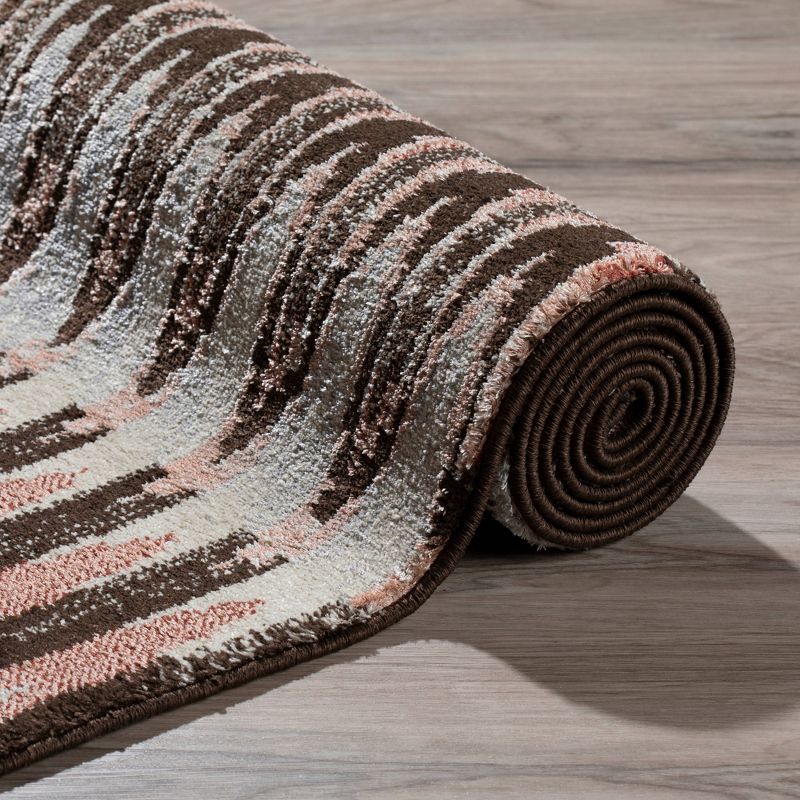 5'3"X7'7" Cinnamon Abstract Woven Area Rug - Addison Rugs