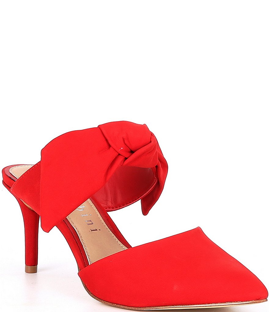 Gianni Bini Raynee Suede Bow Detail Slip-On Dress Mules