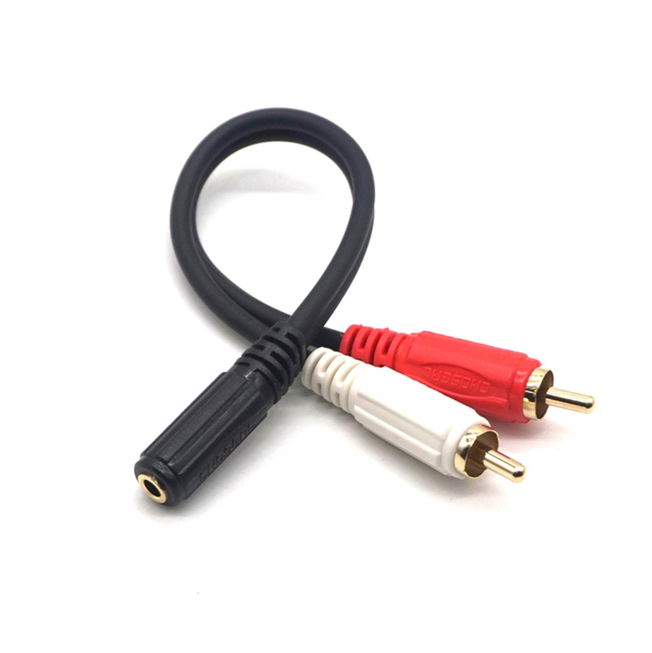 Plugadget RCA Cable Stereo Audio Video Adapter 3.5mm Cable Double Female Jack To 2RCA Male Socket 3.5 Y Plug Converter