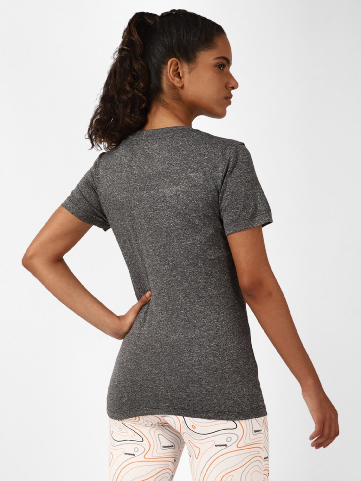 Reebok Grey Printed T-Shirt