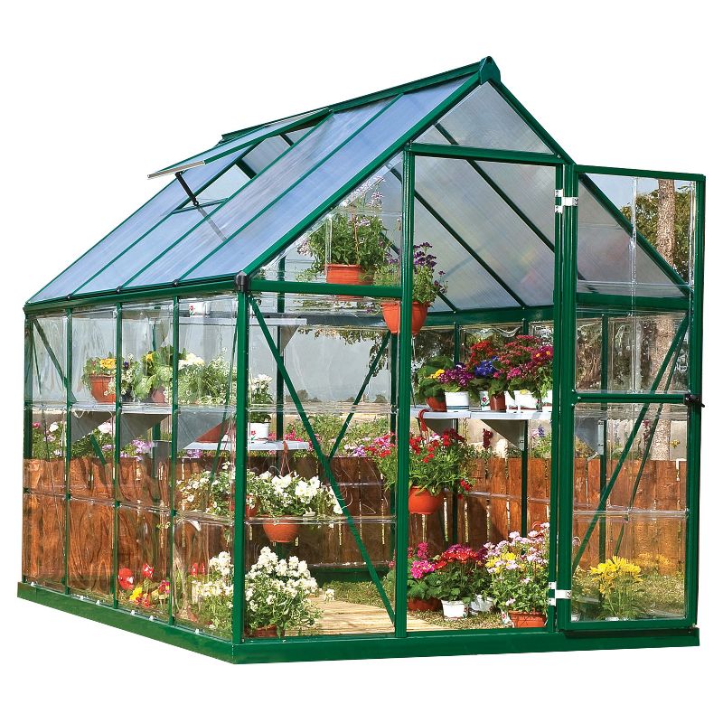 6' x 8' x 7' Nature Greenhouse Forest Green - Palram
