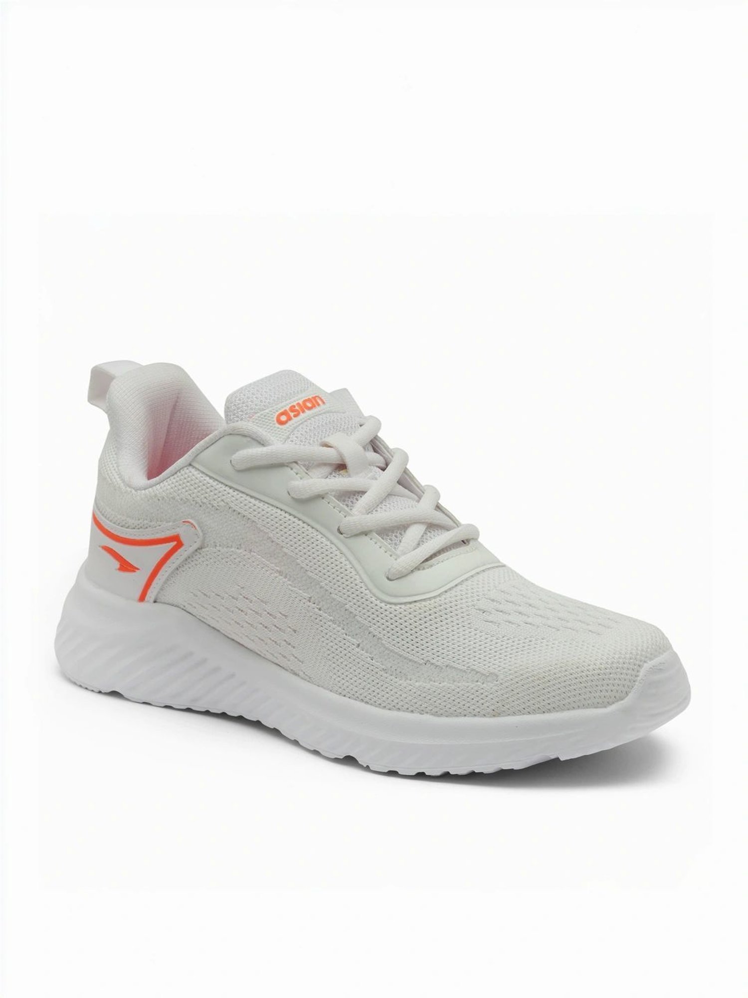 Asian Kids White Running Shoes